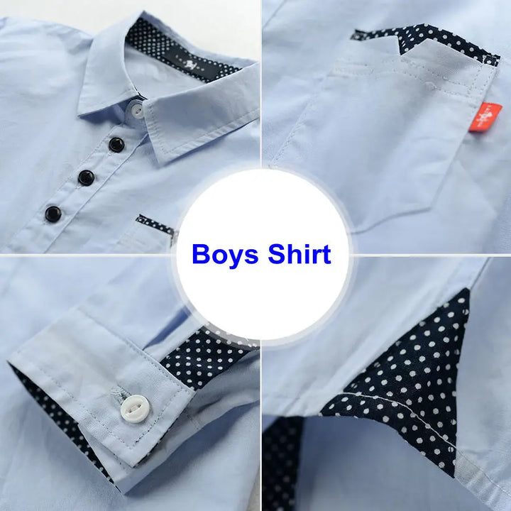 Boys’ Solid Long Sleeve Shirt 3–12 Years | قميص أولاد سادة بأكمام طويلة لعمر ٣–١٢ سنة