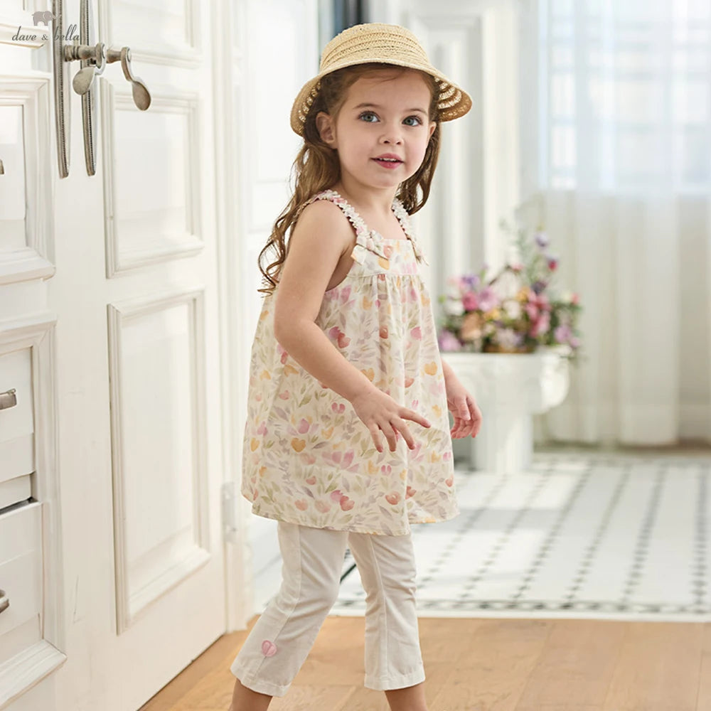 Girls Floral Sleeveless Summer Outfit Set