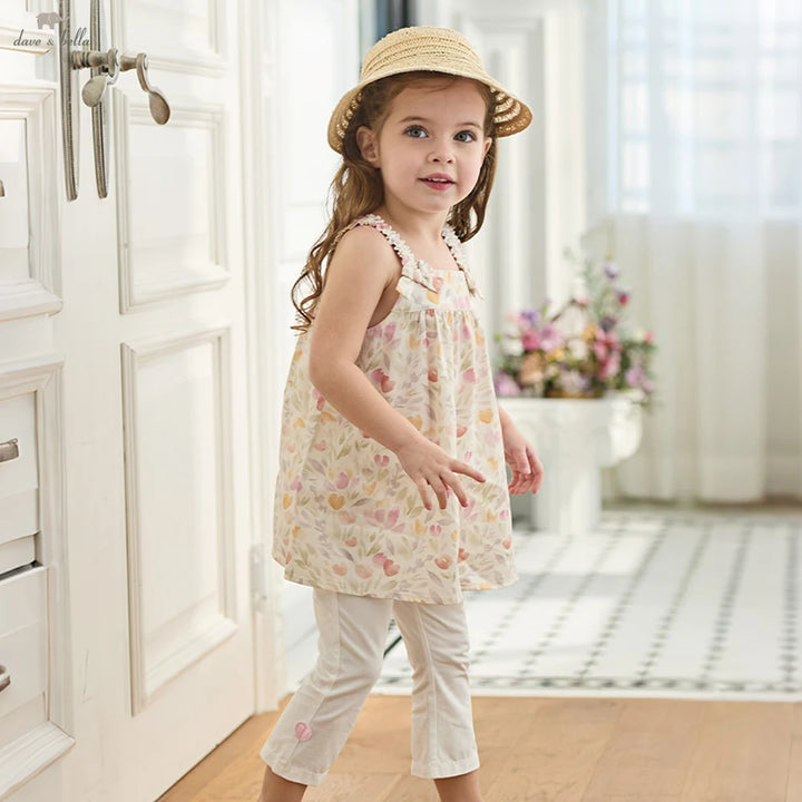 Girls Floral Sleeveless Summer Outfit Set