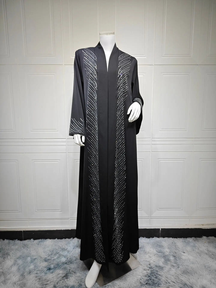 Women’s Open Abaya | Rhinestone Detail Plus Size Design