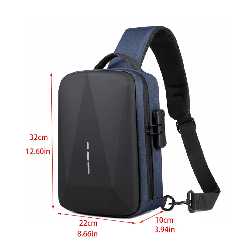 Men’s Anti-Theft USB Chest Bag | حقيبة صدر رجالية مضادة للسرقة مع USB