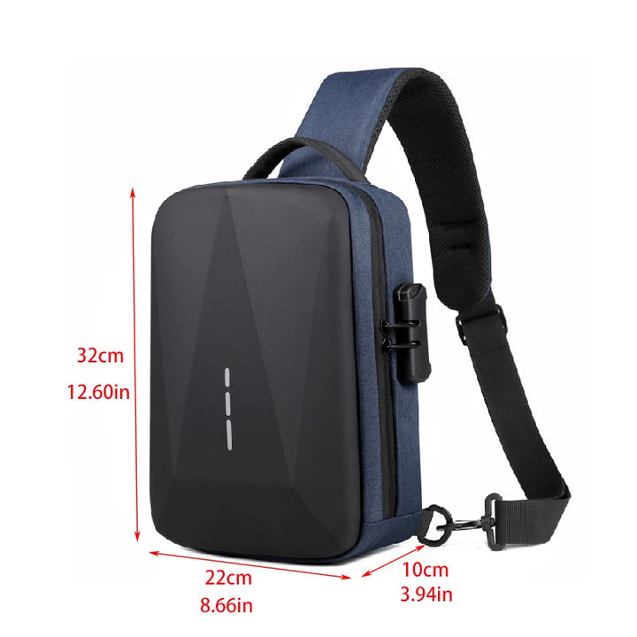 Men’s Anti-Theft USB Chest Bag | حقيبة صدر رجالية مضادة للسرقة مع USB