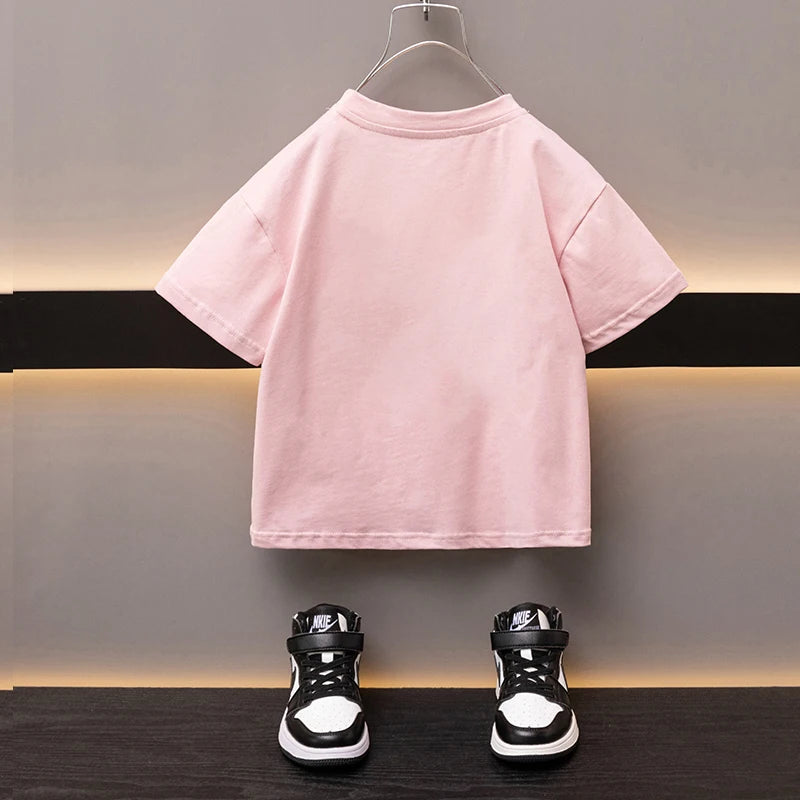 Kids’ Cartoon Bear Cotton T-Shirt 2–13Y | تيشيرت أطفال قطني بطبعة دب لعمر ٢–١٣ سنة