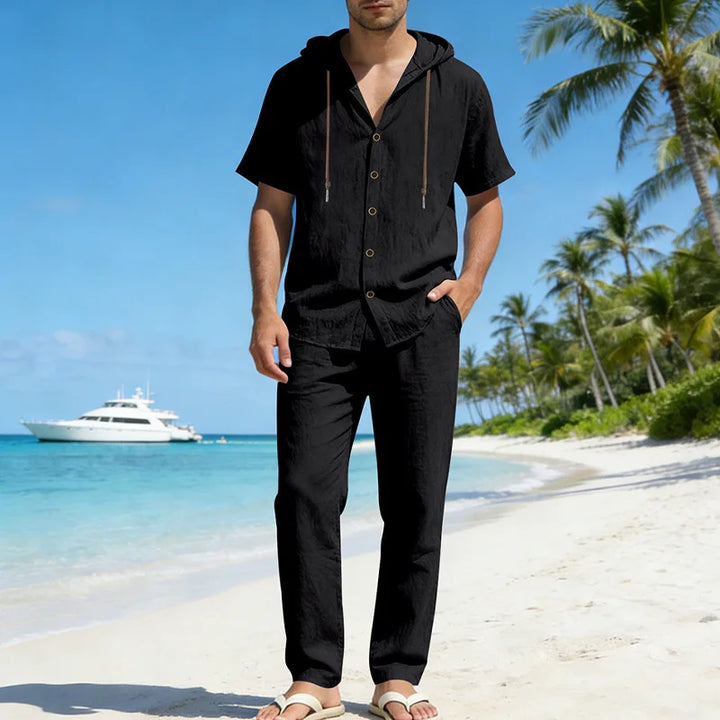 Men’s Summer Beach Set | Casual Short Sleeve Shirt & Shorts Outfit