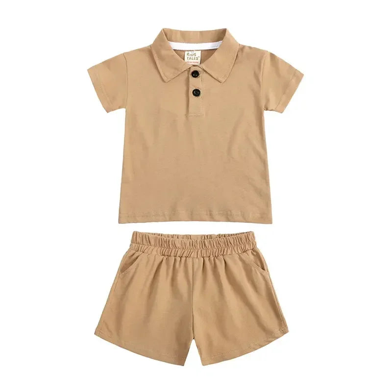 Boys’ Summer Shirt & Shorts Set | طقم أولاد صيفي بقميص وشورت