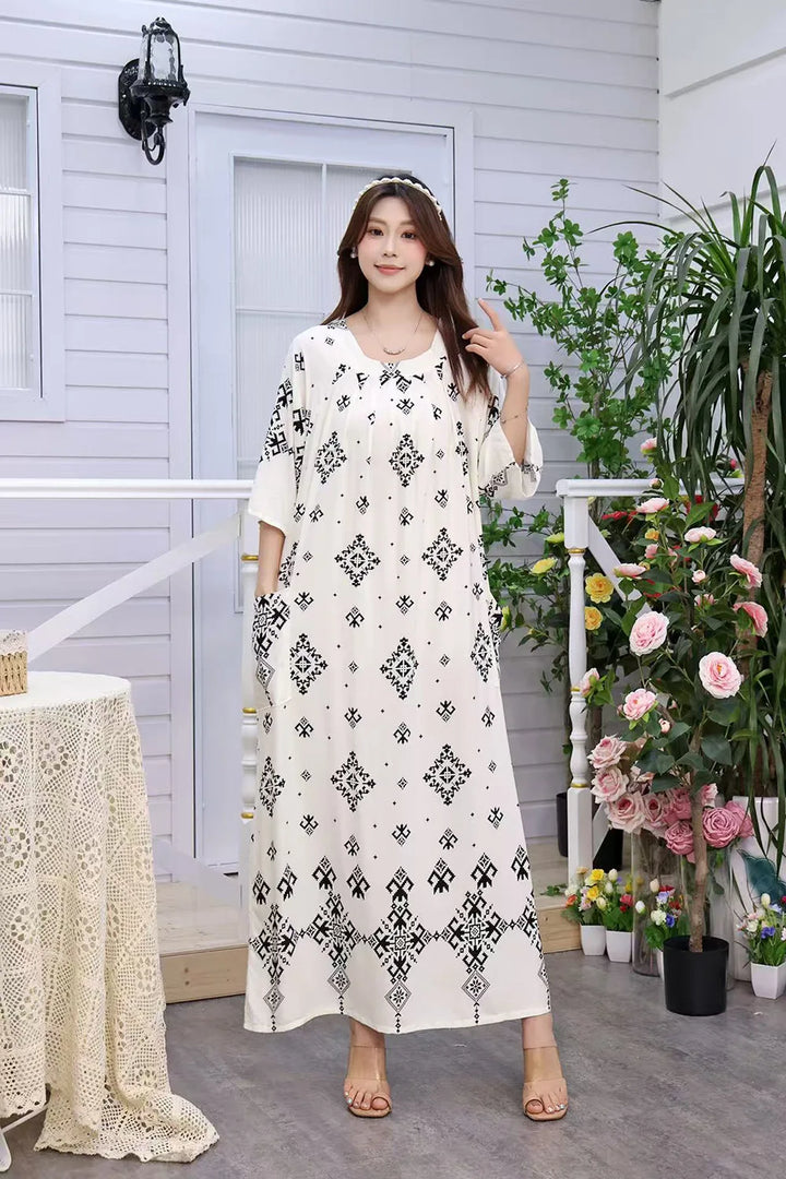 Women’s Floral Maternity Lounge Dress | فستان بيت واسع ومريح - Floral