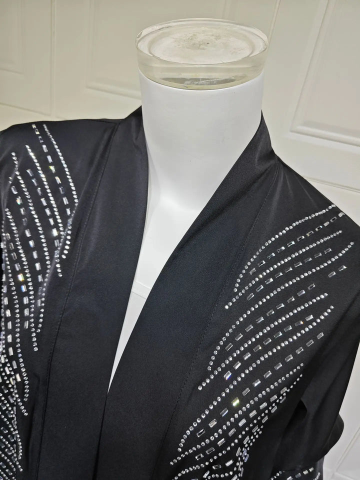 Women’s Open Abaya | Rhinestone Detail Plus Size Design