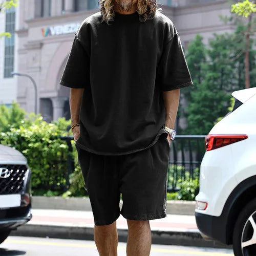 Men’s Printed Summer Set | Casual Short Sleeve Shirt & Shorts Outfit