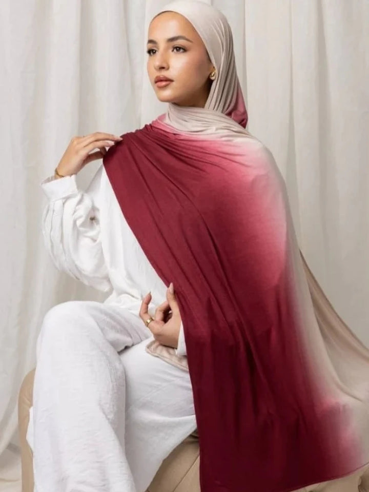 Women’s Ombré Jersey Hijab Scarf | Soft Everyday Drape