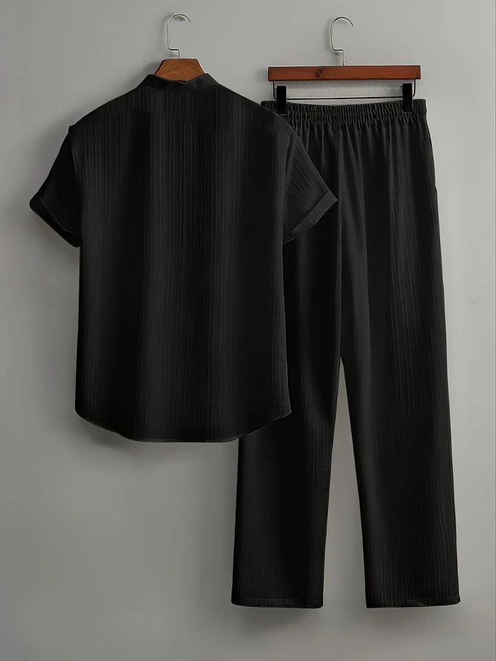 Men’s Summer Casual 2-Piece Set | Short Sleeve Shirt & Relaxed Pants