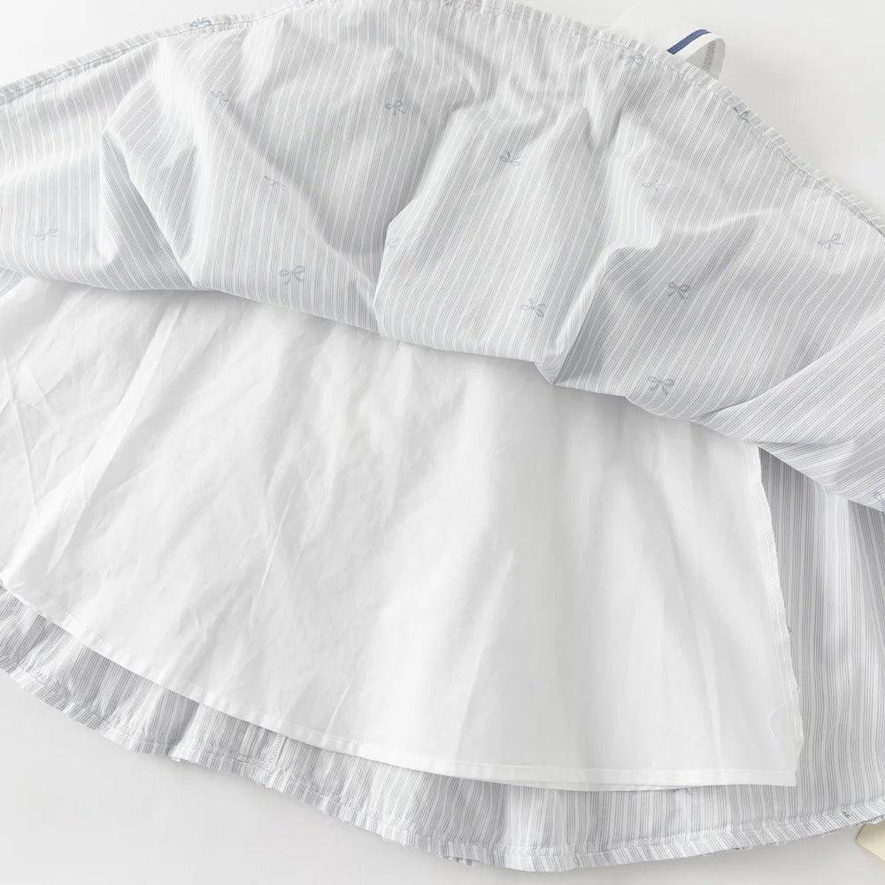 Girls Bow Print Cotton Dress