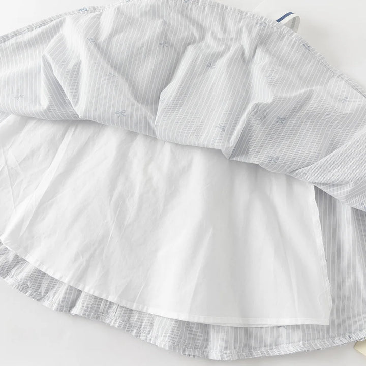 Girls Bow Print Cotton Dress