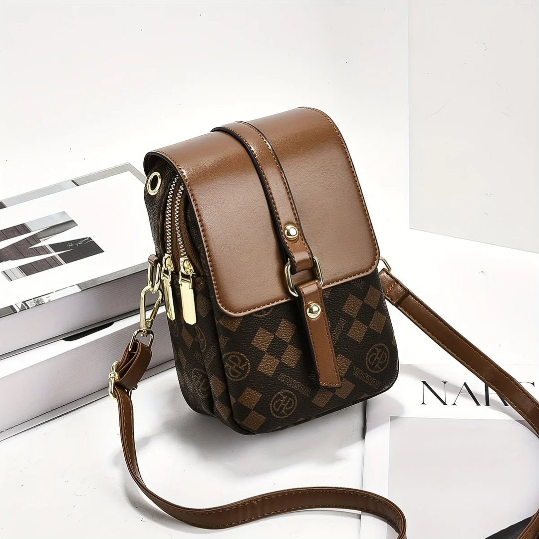 Women's Plaid Crossbody Phone Bag | حقيبة هاتف نسائية كروس بودي بنقشة مربعات