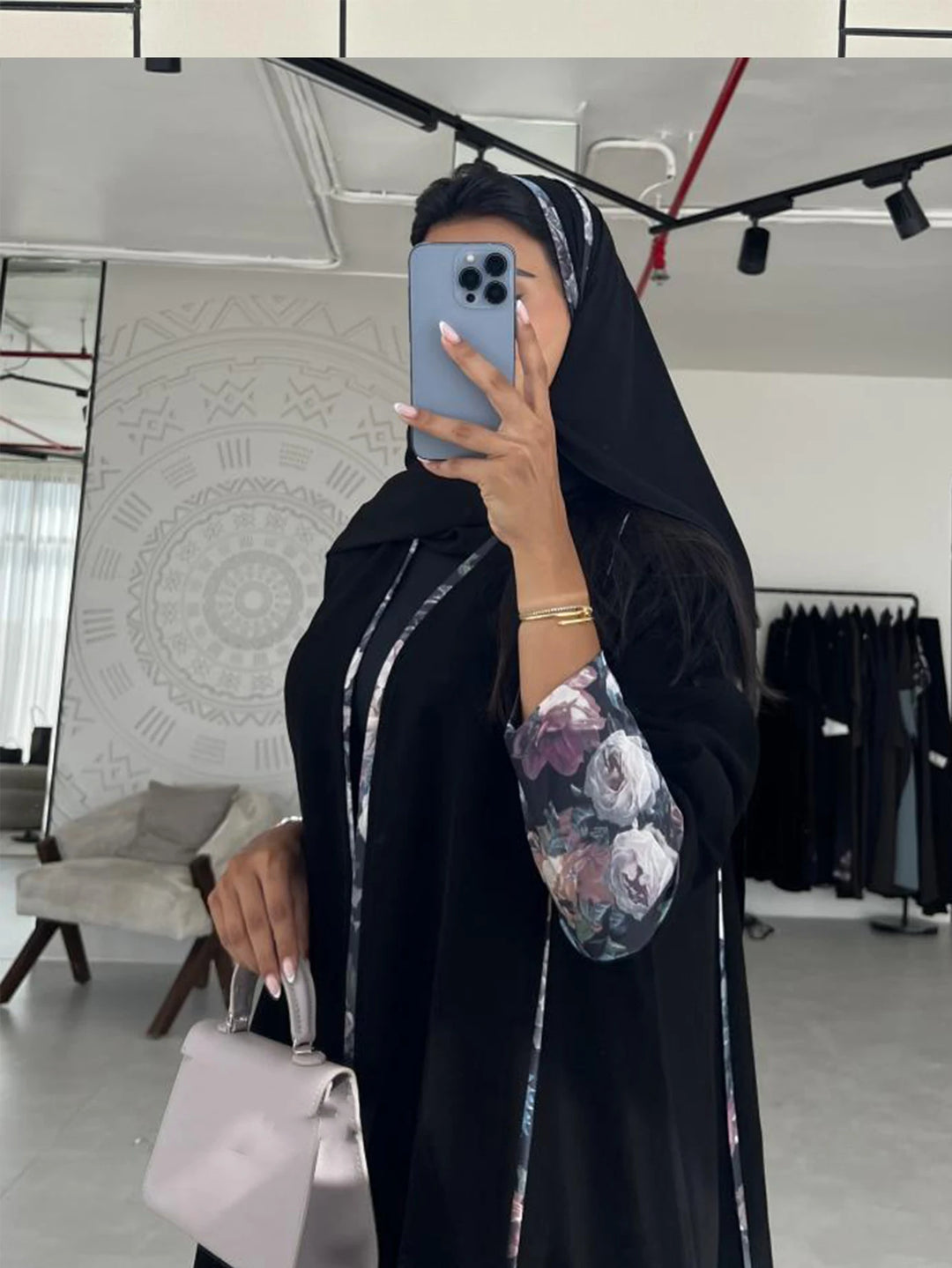 Black Open Abaya | Elegant Kimono Sleeve Modest Wear