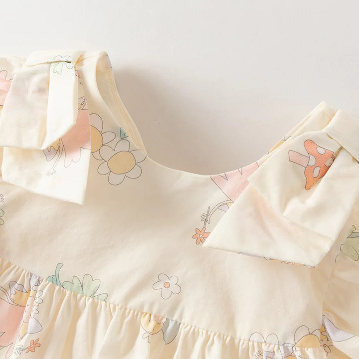 Girls Floral Print Cotton Dress