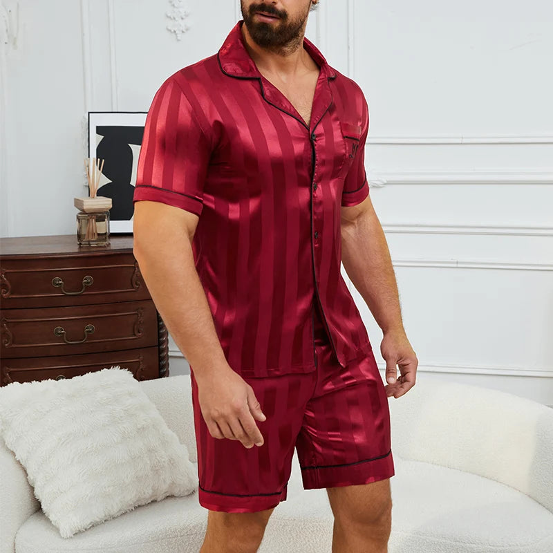 Men’s Plaid Pajamas Set | Short Sleeve Comfortable Sleepwear