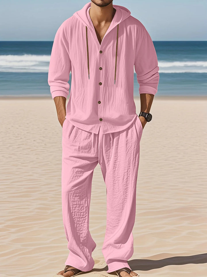 Men’s Linen Shirt & Pants Set | Breathable Relaxed Fit