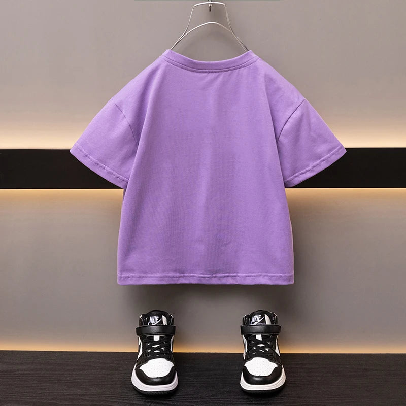 Kids’ Cartoon Bear Cotton T-Shirt 2–13Y | تيشيرت أطفال قطني بطبعة دب لعمر ٢–١٣ سنة