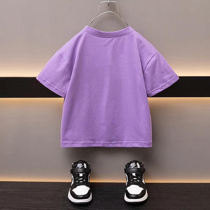 Kids’ Cartoon Bear Cotton T-Shirt 2–13Y | تيشيرت أطفال قطني بطبعة دب لعمر ٢–١٣ سنة