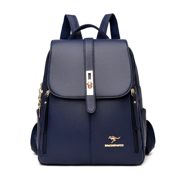 Women’s Vintage Leather-Look Backpack | حقيبة ظهر نسائية بطابع كلاسيكي