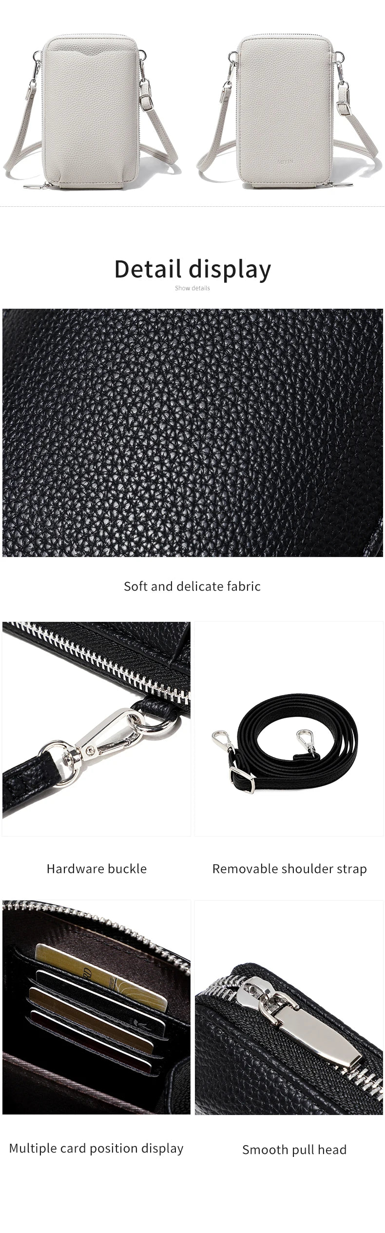 Women’s Minimalist PU Crossbody Phone Bag | حقيبة هاتف نسائية كروس بودي بتصميم بسيط