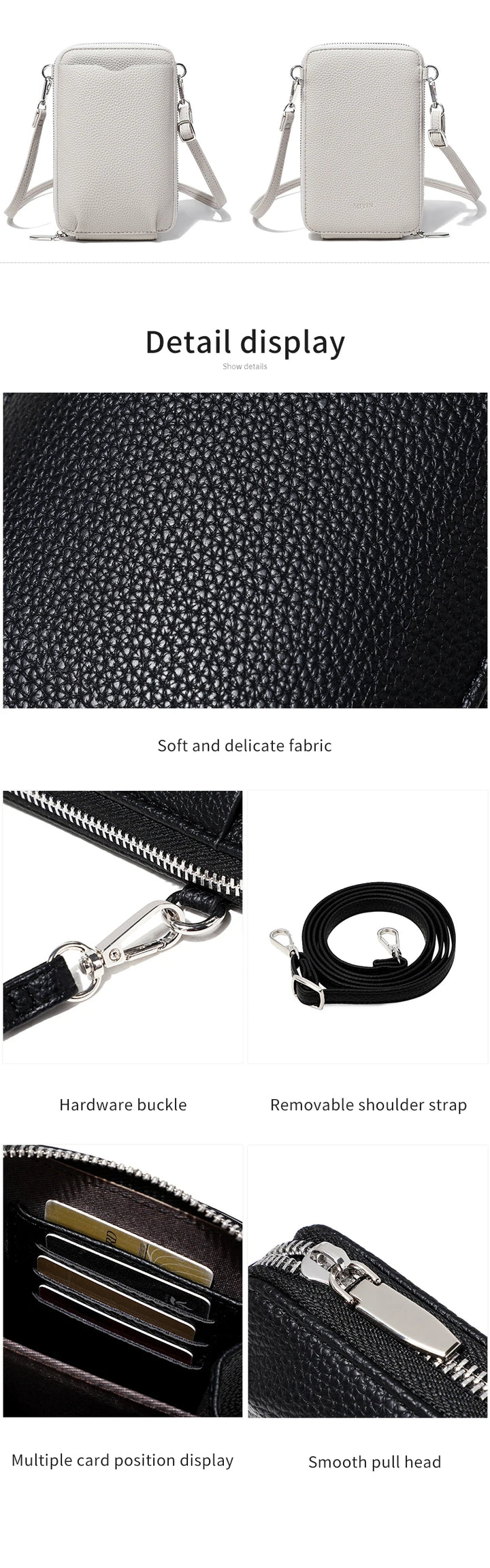 Women’s Multi-Function PU Phone Crossbody Bag | حقيبة هاتف نسائية متعددة الاستخدامات