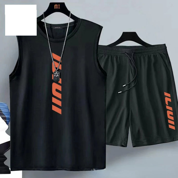 Men’s Breathable Sports T-Shirt & Shorts Set | طقم رياضي رجالي خفيف تيشيرت وشورت