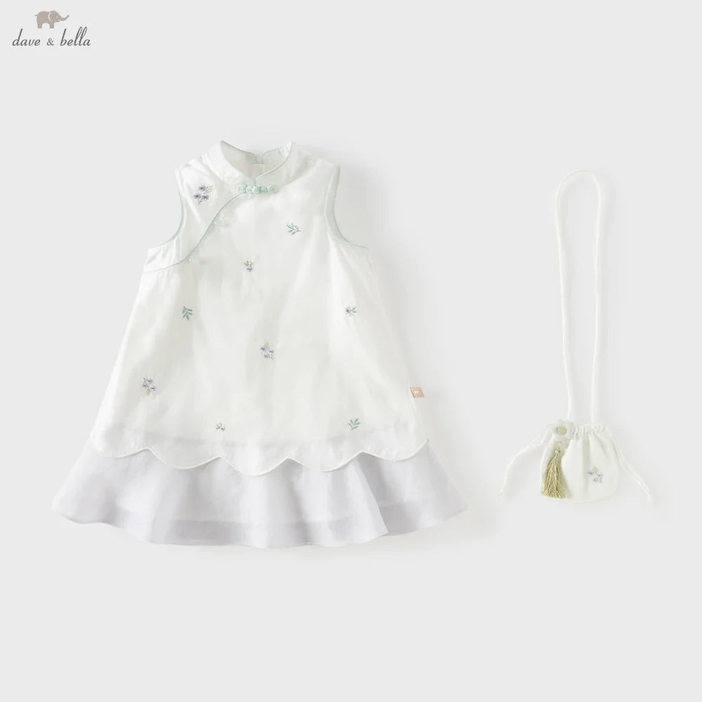 Girls Embroidered Cotton Dress