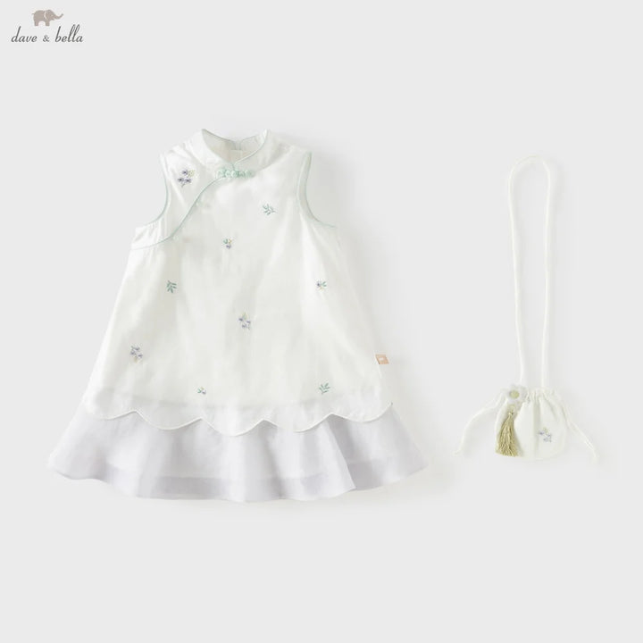 Girls Embroidered Cotton Dress