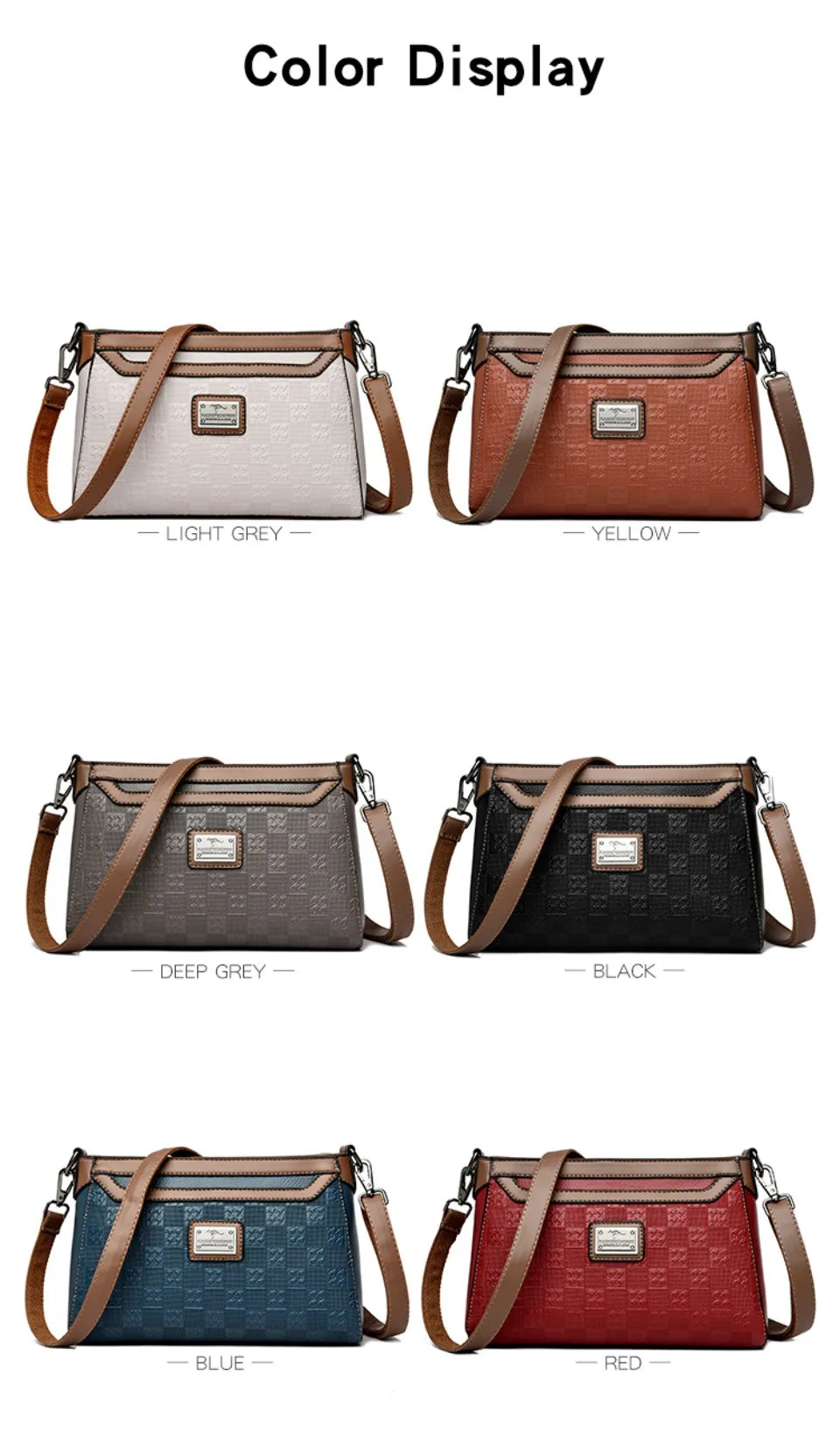 Women’s Plaid Shoulder Crossbody Bag | حقيبة نسائية بنقشة مربعات