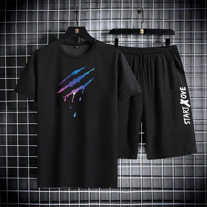 Men’s Quick-Dry Sports T-Shirt & Shorts Set | طقم رياضي رجالي سريع الجفاف تيشيرت وشورت