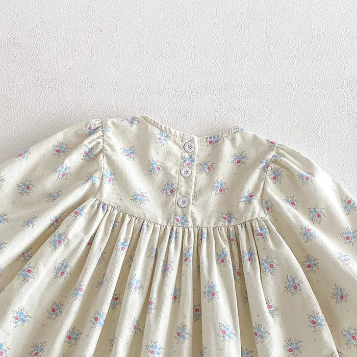 Girls’ Corduroy Princess Dress | فستان بناتي أنيق لعمر 2-6 سنوات - Floral