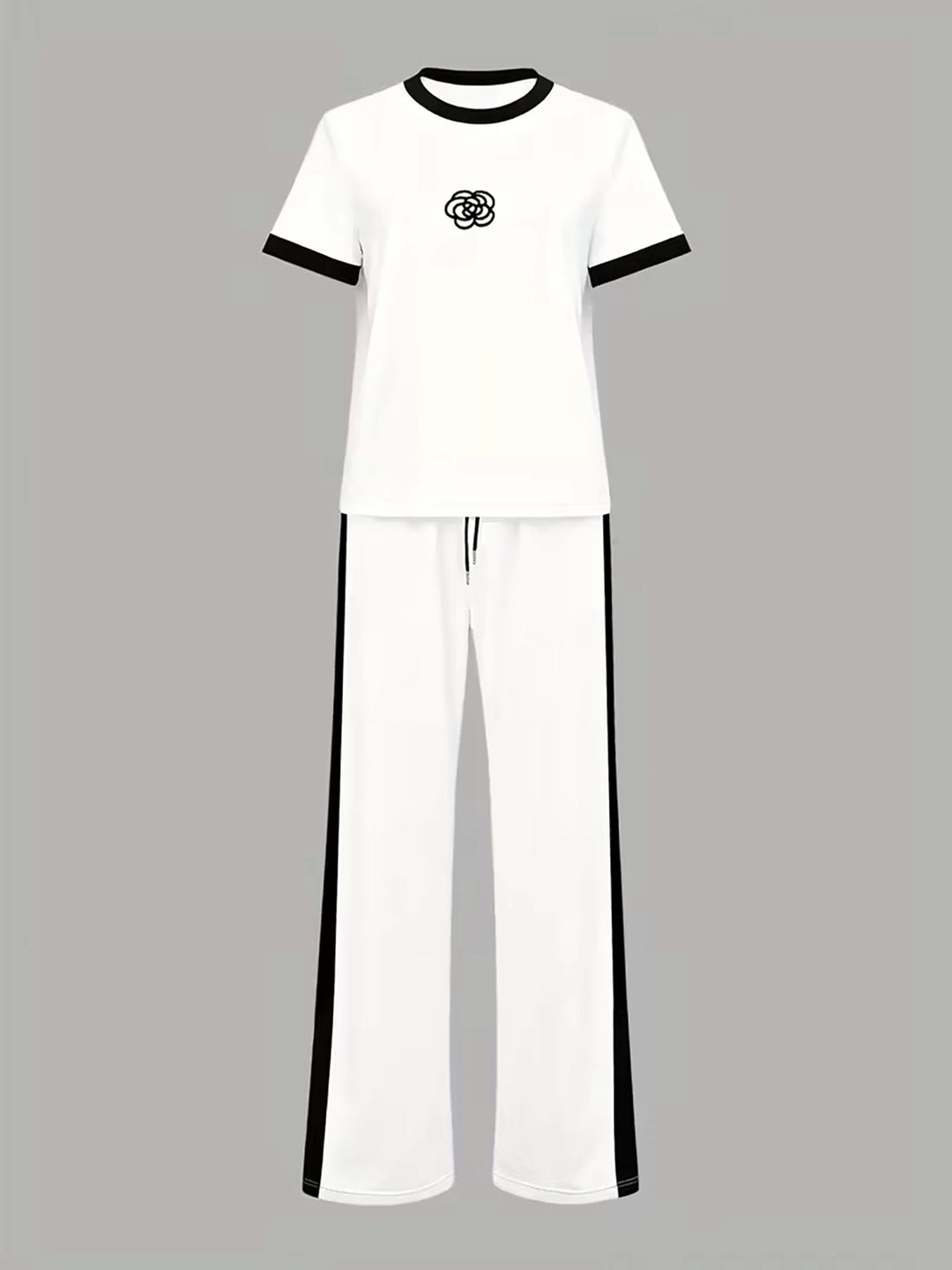 Women’s Printed 2-Piece Set | Casual Short Sleeve Top & Pants