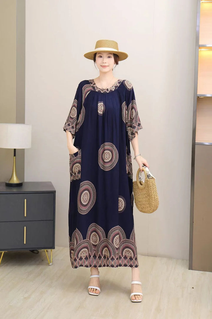Women’s Floral Maternity Lounge Dress | فستان بيت واسع ومريح - Floral