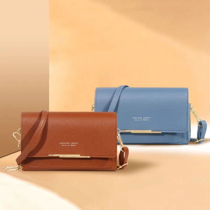 Women’s Multi-Pocket PU Crossbody Phone Bag | حقيبة هاتف نسائية متعددة الجيوب كروس بودي