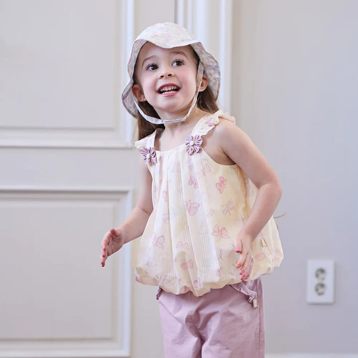 Girls Butterfly Print Summer Outfit Set