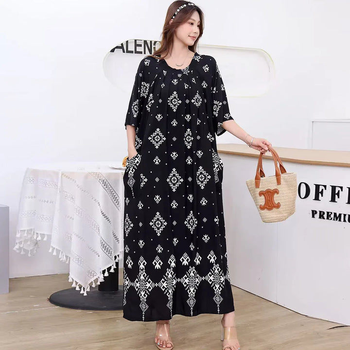 Women’s Floral Maternity Lounge Dress | فستان بيت واسع ومريح - Floral
