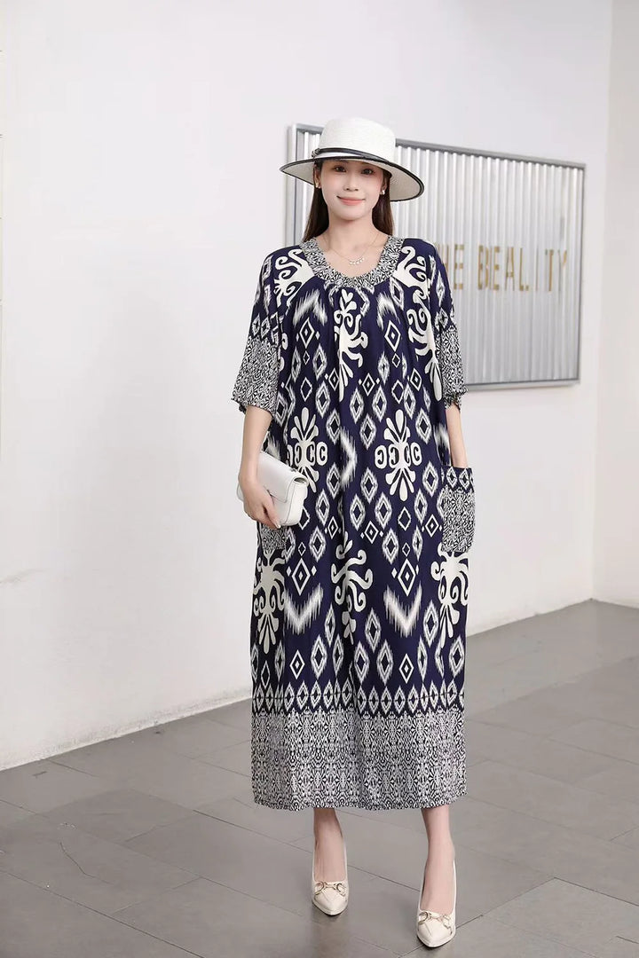 Women’s Floral Maternity Lounge Dress | فستان بيت واسع ومريح - Floral