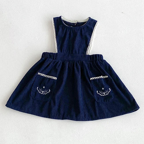 Girls’ Corduroy Princess Dress | فستان بناتي أنيق لعمر 2-6 سنوات - Floral