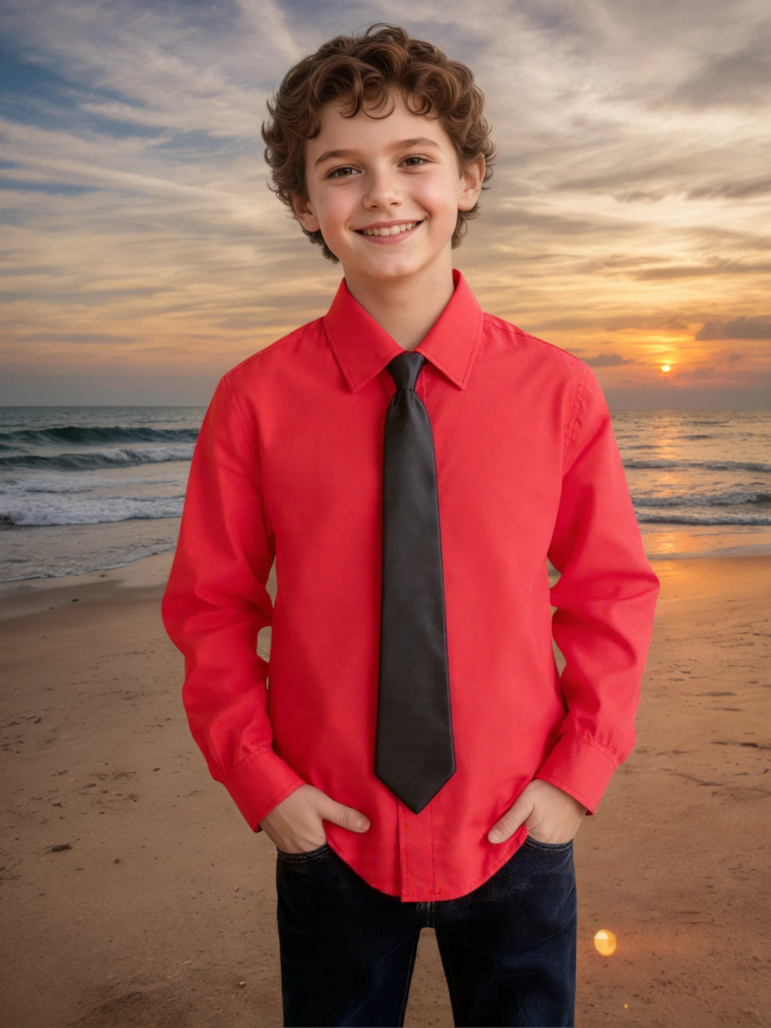 Kids’ Cotton Dress Shirt 2–16 Years | قميص أطفال قطني أنيق لعمر ٢–١٦ سنة