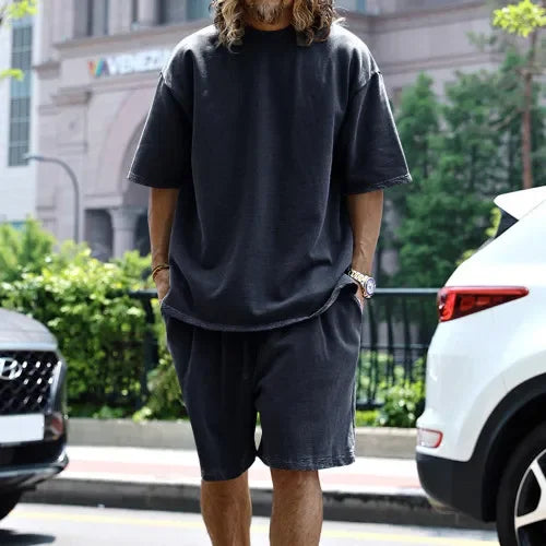 Men’s Printed Summer Set | Casual Short Sleeve Shirt & Shorts Outfit
