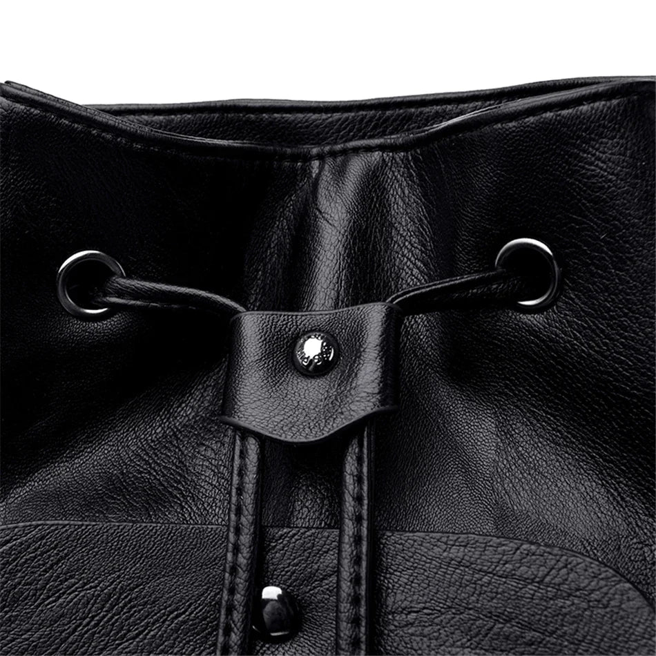 Women’s Everyday Leather-Look Backpack | حقيبة ظهر نسائية ناعمة لليوميات