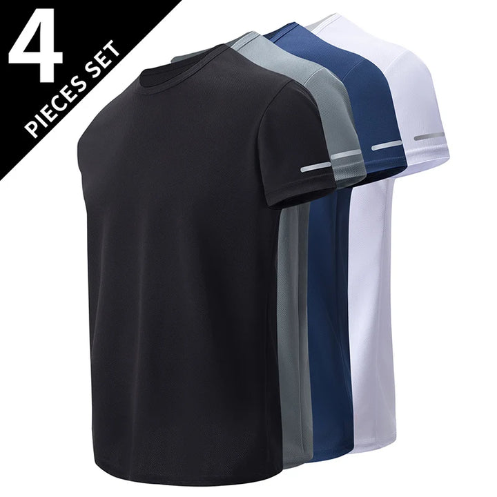 Men’s Printed Quick-Dry Sports T-Shirt 1/4 Pack | تيشيرت رياضي رجالي مطبوع فردي أو ٤ قطع