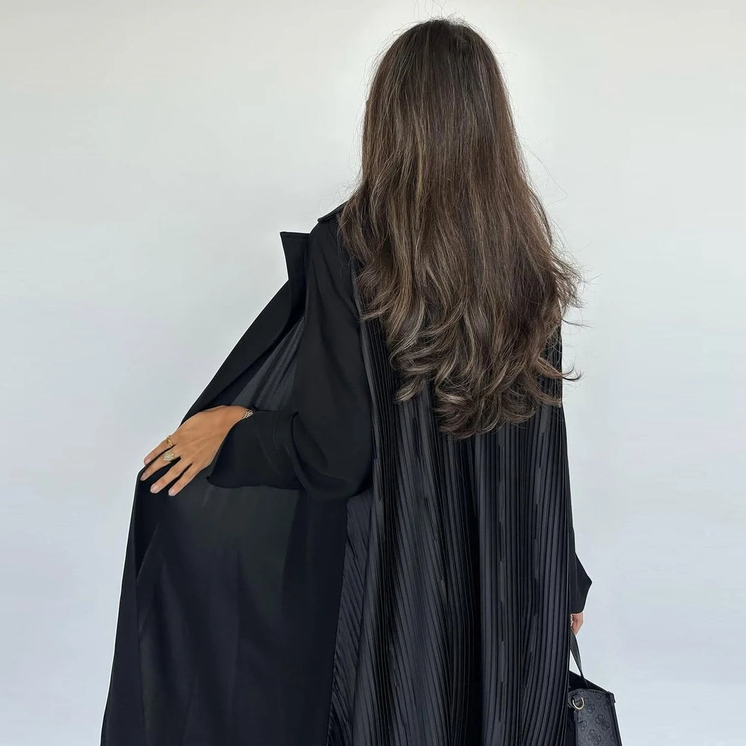 Black Open Abaya | Elegant Loose Kimono Style