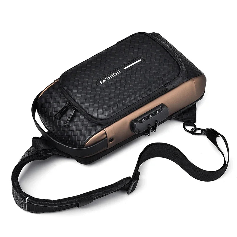Men’s PU Anti-Theft Chest Bag | حقيبة صدر رجالية PU مضادة للسرقة