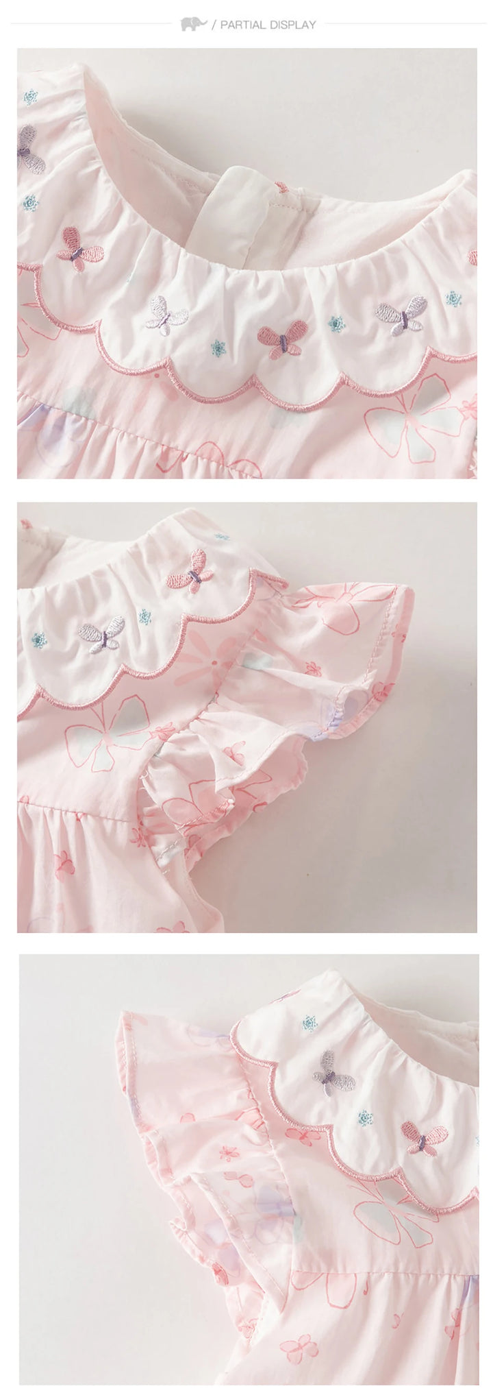 Girls Pink Butterfly Print Mesh Dress