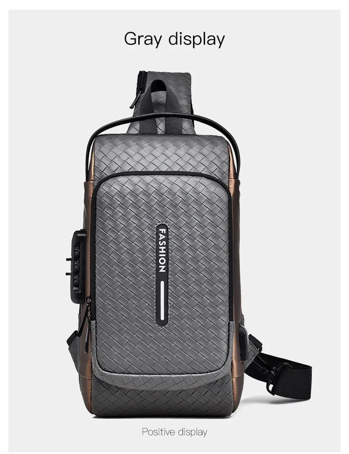 Men’s PU Anti-Theft Chest Bag | حقيبة صدر رجالية PU مضادة للسرقة