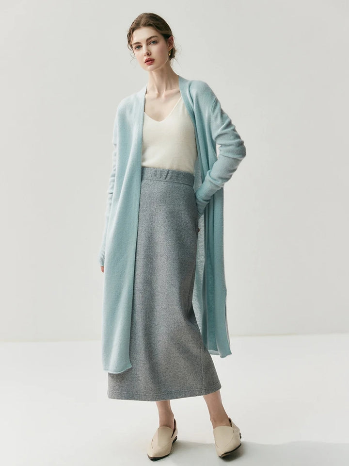 High Quality Cashmere Long Cardigan – Elegant Winter Knit