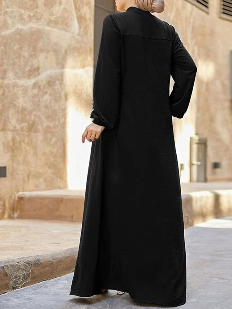 Black Abaya | Elegant Modest Zipper Dress