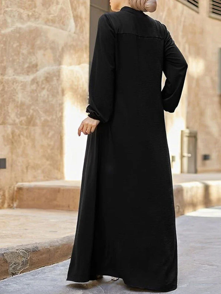 Black Abaya | Elegant Modest Zipper Dress